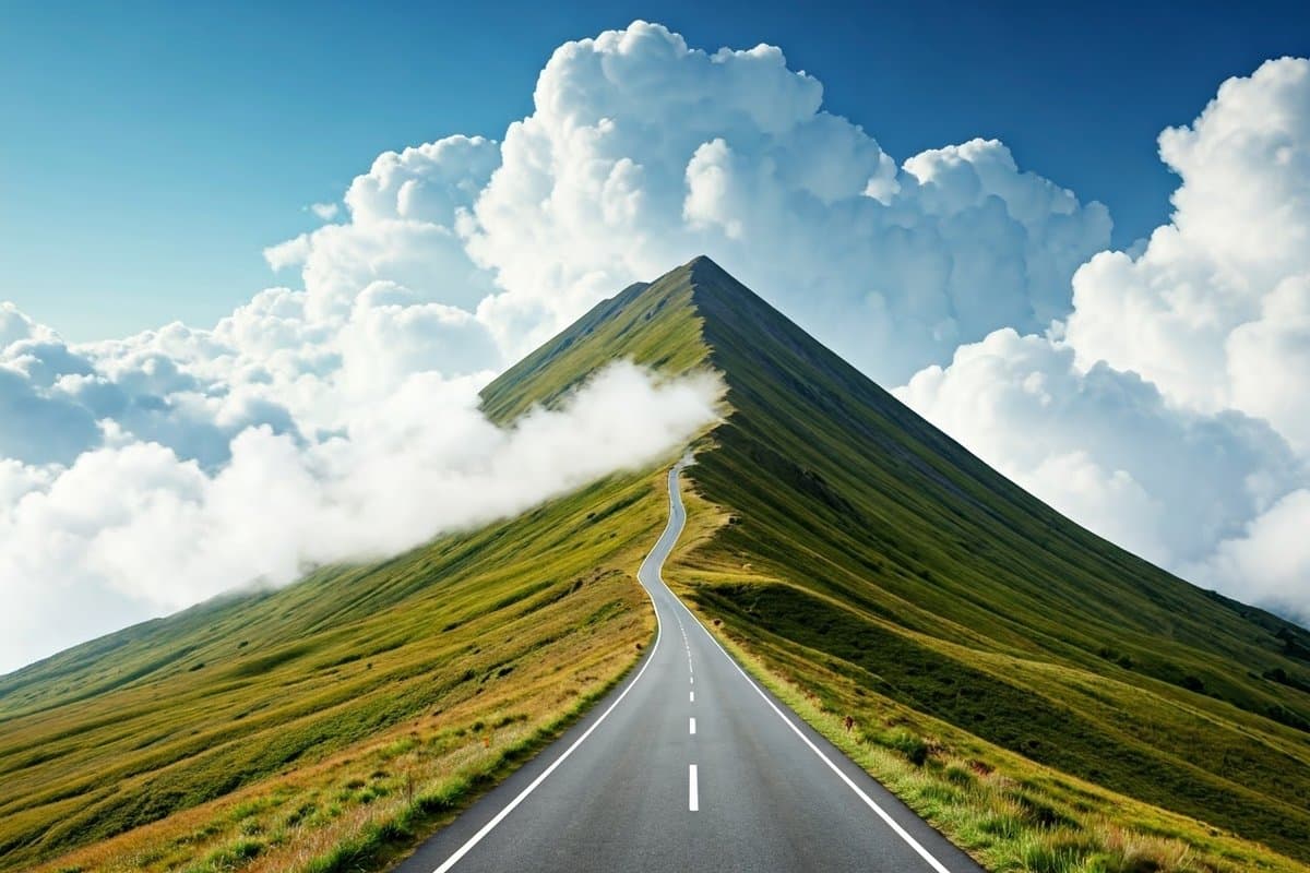 A winding mountain road symbolizing the challenging yet rewarding journey of learning and growth through diverse perspectives.